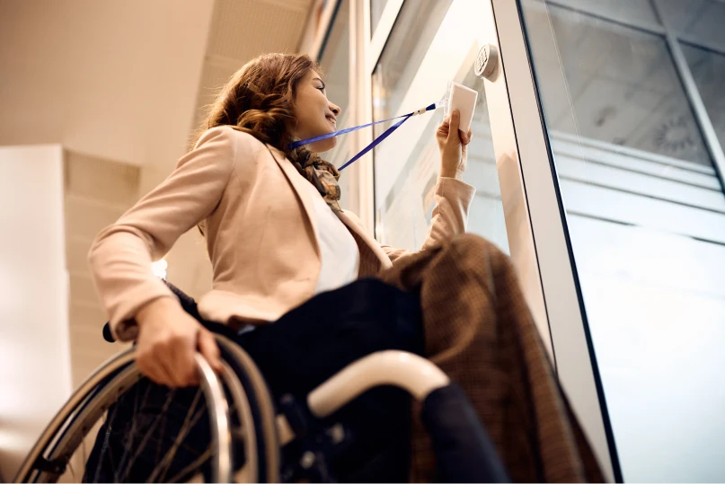 Woman in wheelchair